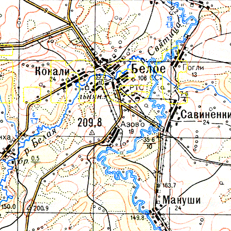 Карта с Белой 1960-х